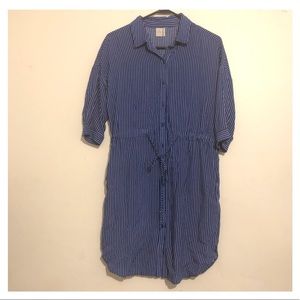 Paper Crane Blue And White Striped Dress